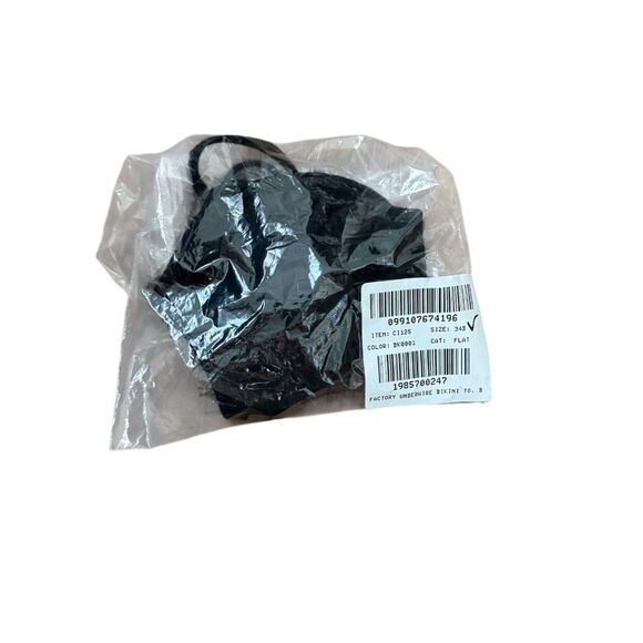 NWT J CREW Factory Underwire bikini top in black size 34B - Picture 4 of 5